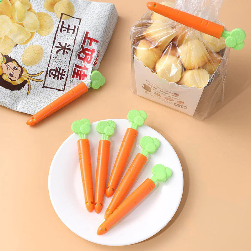 5pc Carrot Food Snacks Plastic Sealing Clips