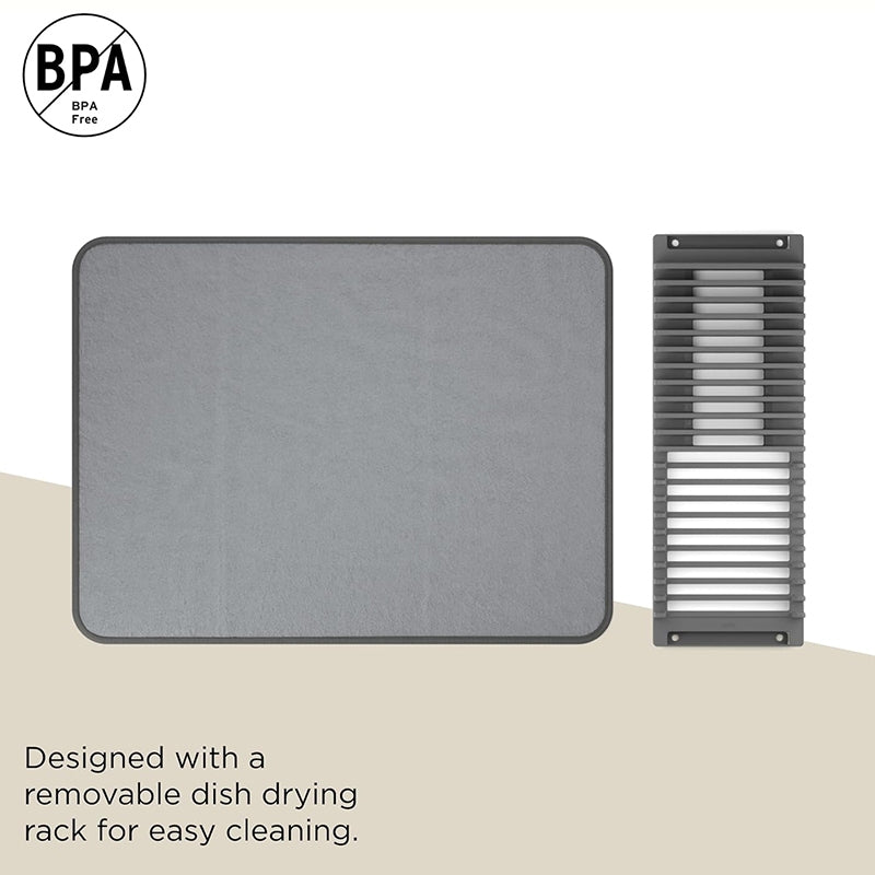 2in1 Dish Drying Rack & Microfiber Dish Mat