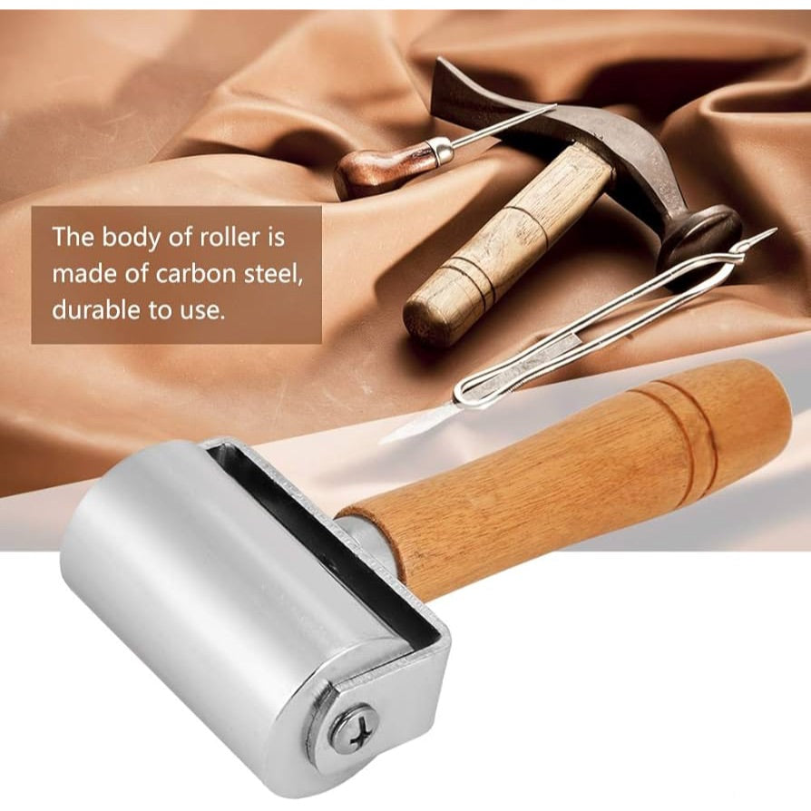 Leather Roller Wooden Handle DIY Press Tool