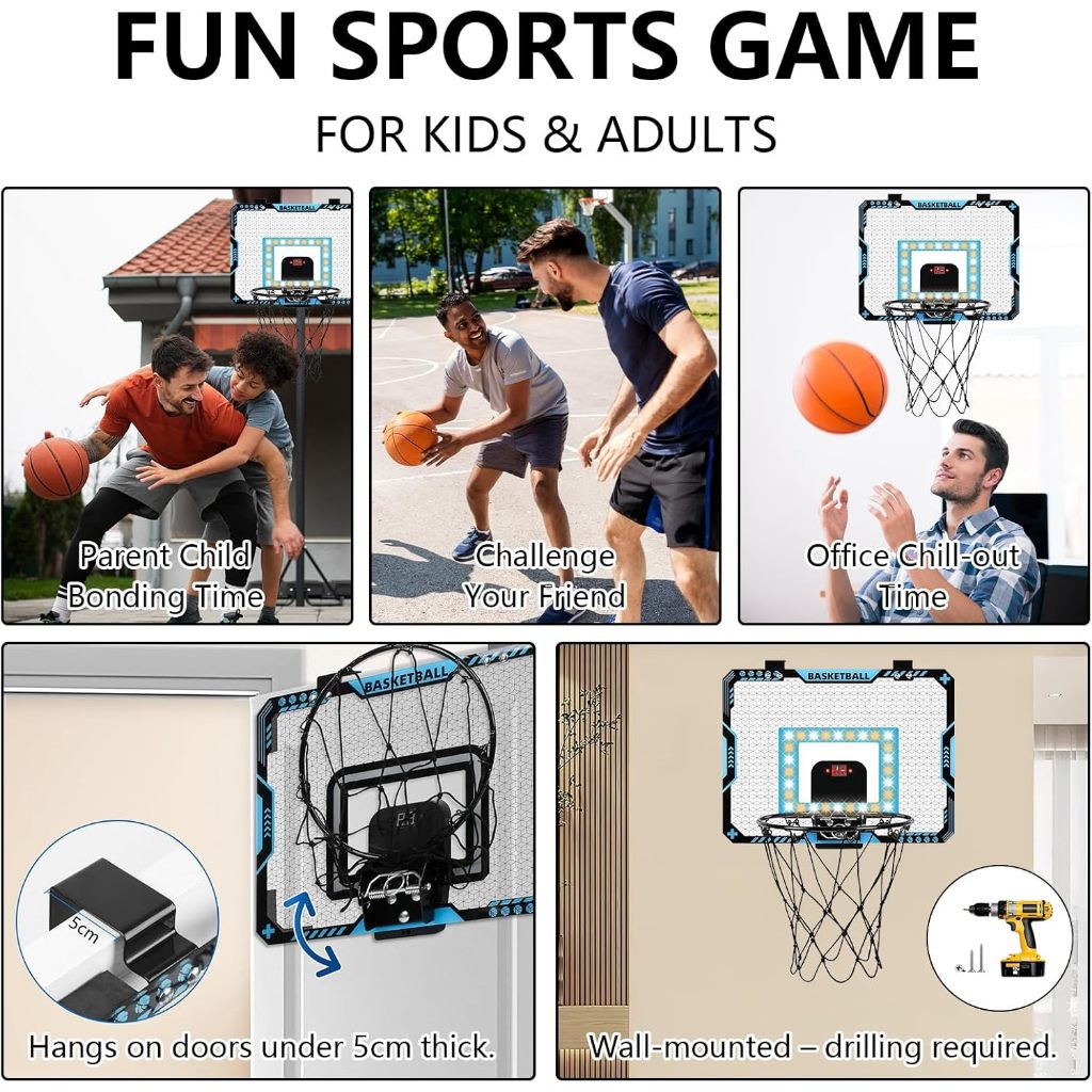 LED Basketball Board with Score Counter Light & Sound