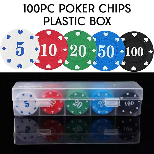 100pcs Casino Mahjong Poker Chips with Box