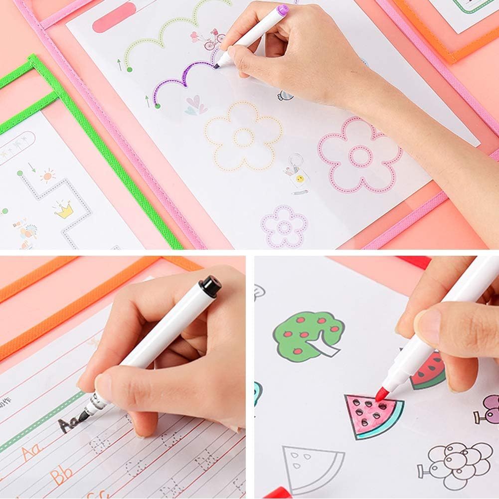 Clear PVC Reusable Dry Erase Pocket Sleeves