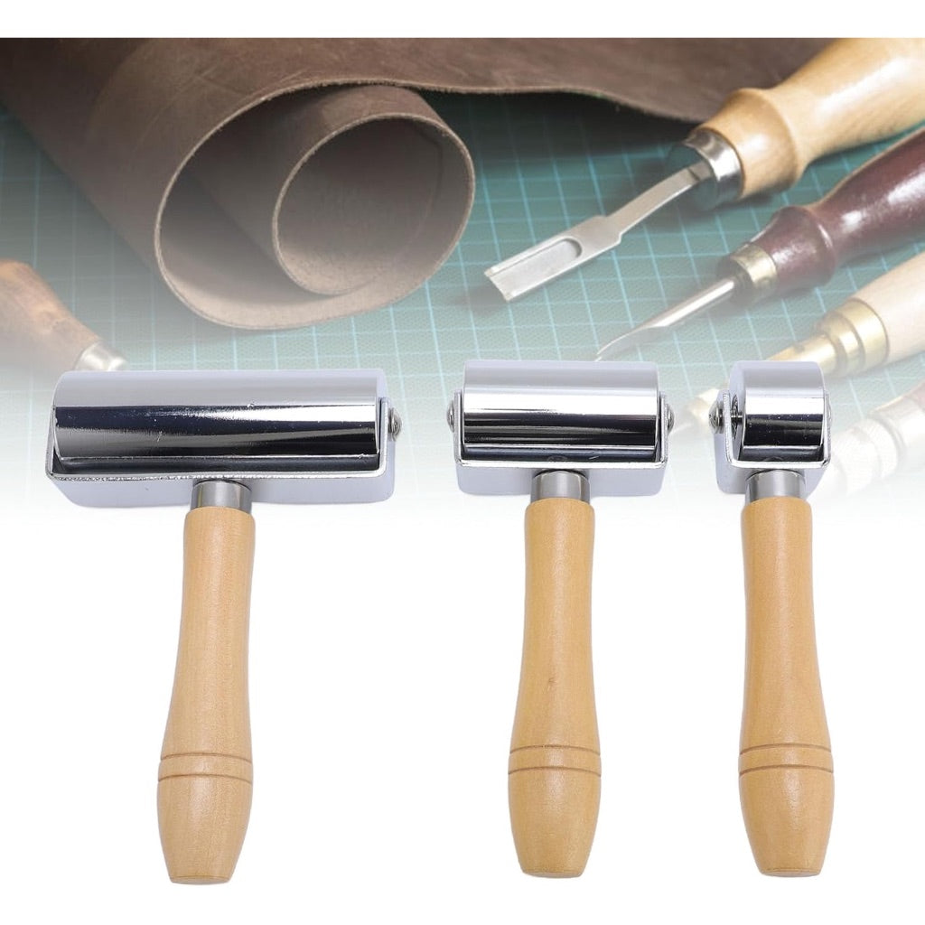 Leather Roller Wooden Handle DIY Press Tool