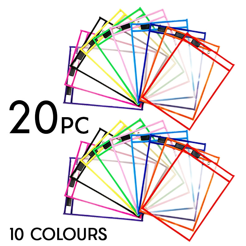 Clear PVC Reusable Dry Erase Pocket Sleeves