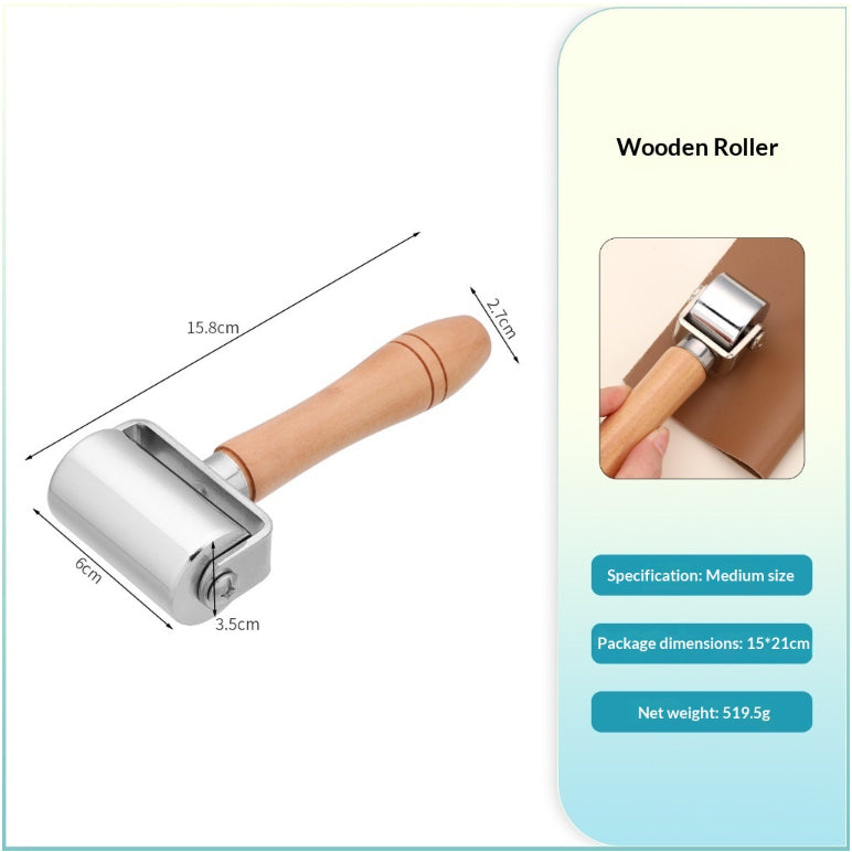 Leather Roller Wooden Handle DIY Press Tool