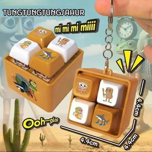 Italian Brainrot Keyboard Tungtungtung Clicker Keychain Toy