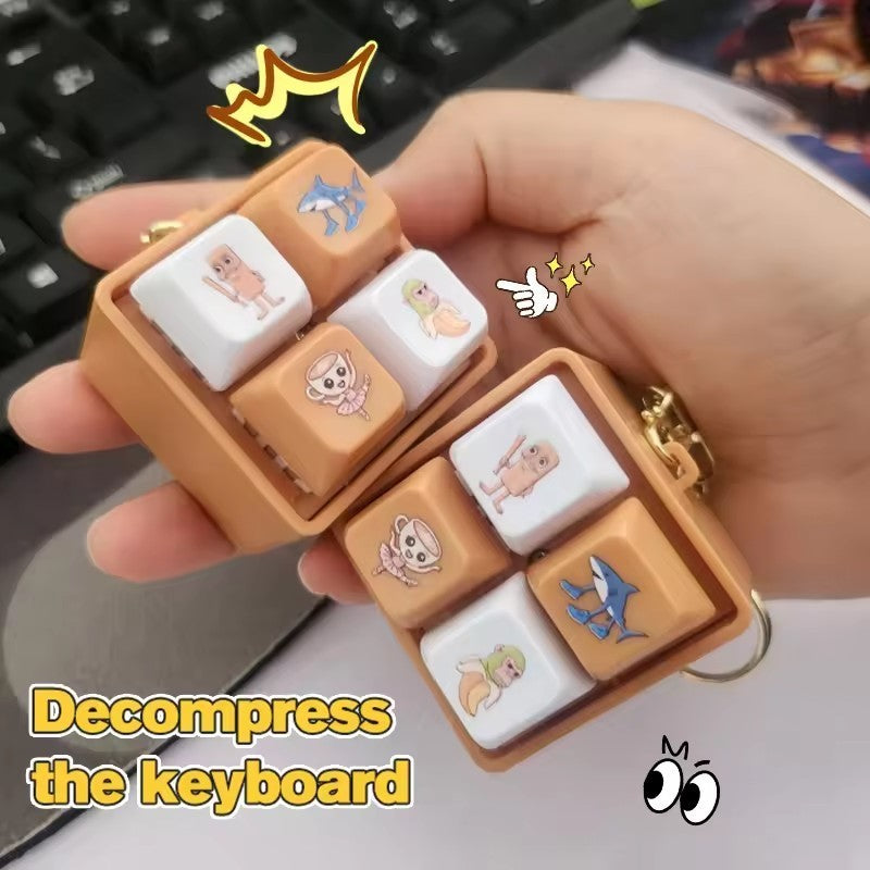 Italian Brainrot Keyboard Tungtungtung Clicker Keychain Toy