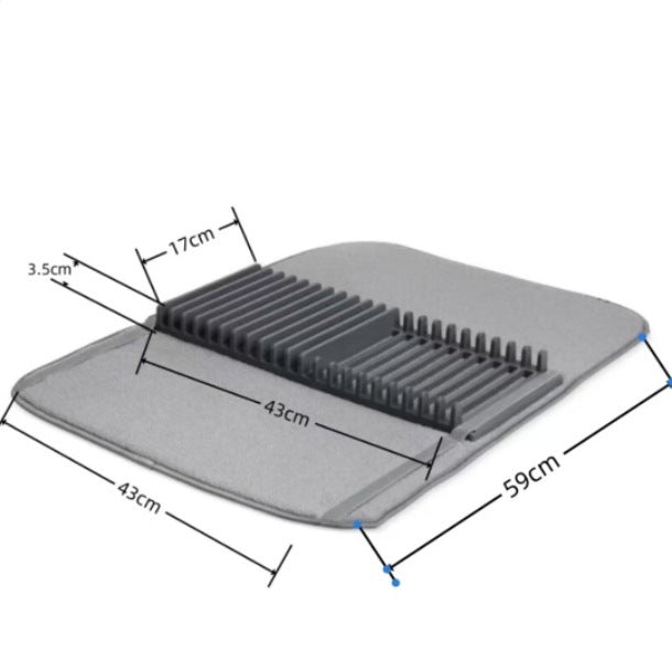 2in1 Dish Drying Rack & Microfiber Dish Mat