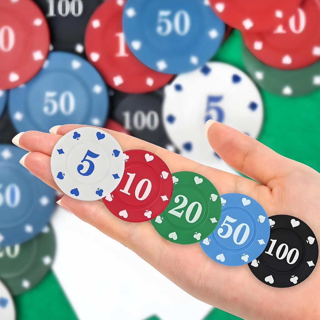100pcs Casino Mahjong Poker Chips with Box