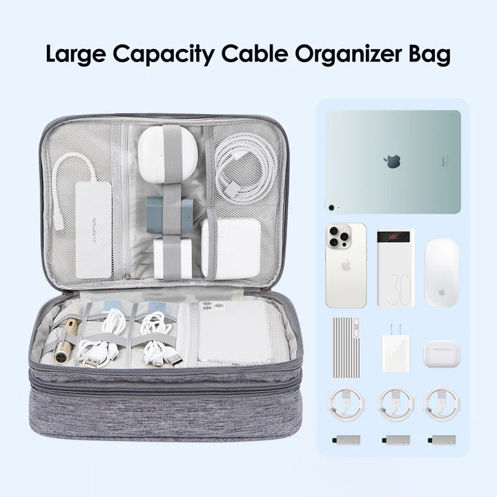 Travel Waterproof Cable Organizer Bag