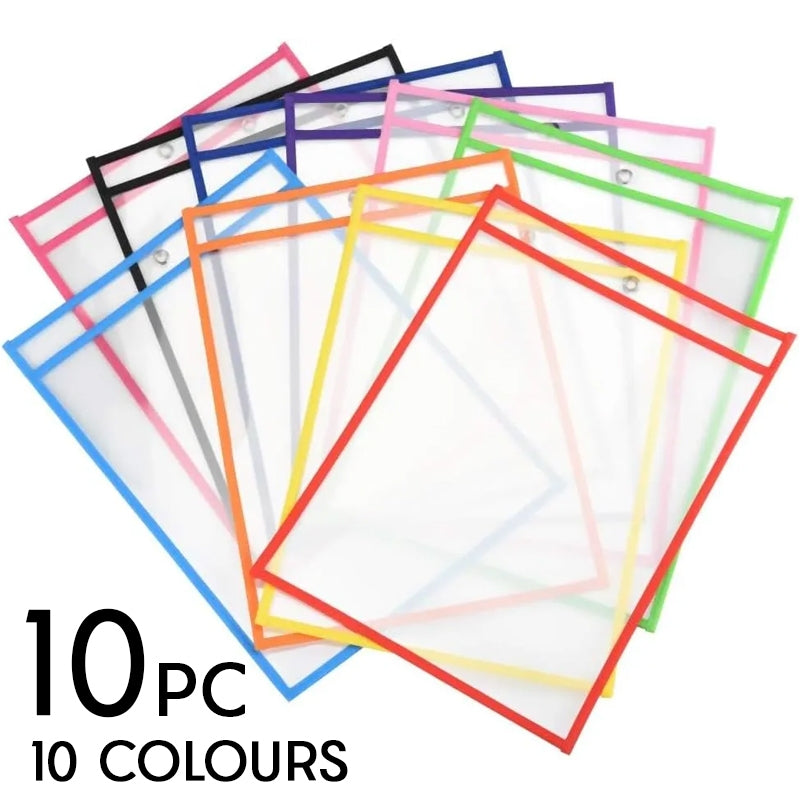 Clear PVC Reusable Dry Erase Pocket Sleeves