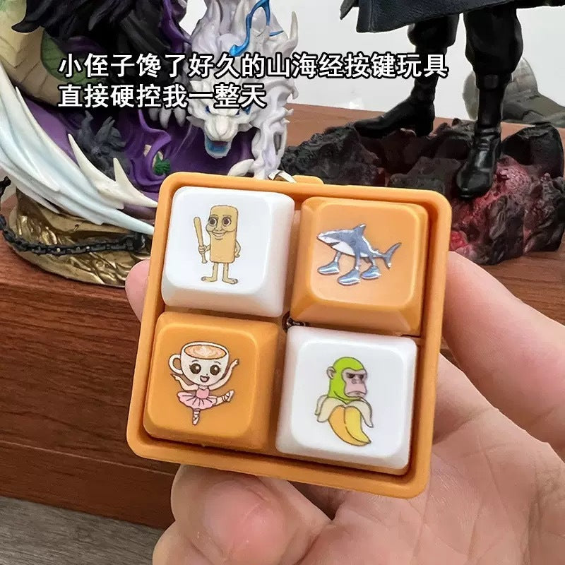 Italian Brainrot Keyboard Tungtungtung Clicker Keychain Toy