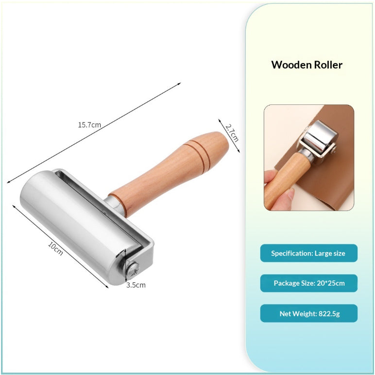 Leather Roller Wooden Handle DIY Press Tool