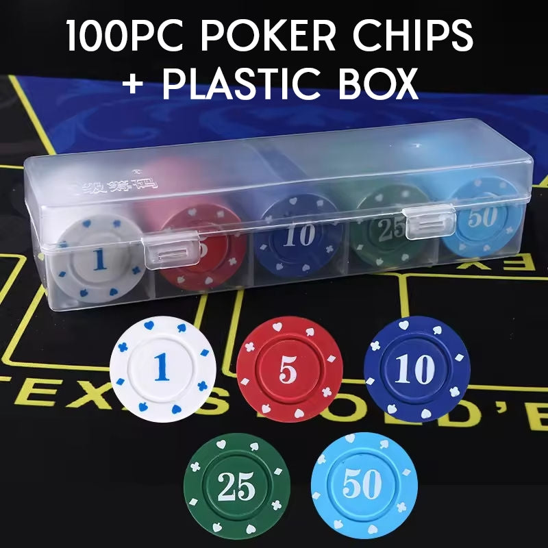 100pcs Casino Mahjong Poker Chips with Box