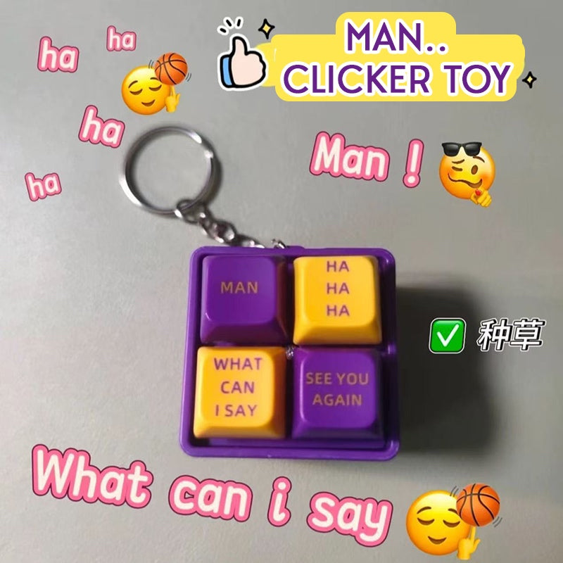 Man What can I say Clicker Keychain Kobe Button Stress Relief Toy