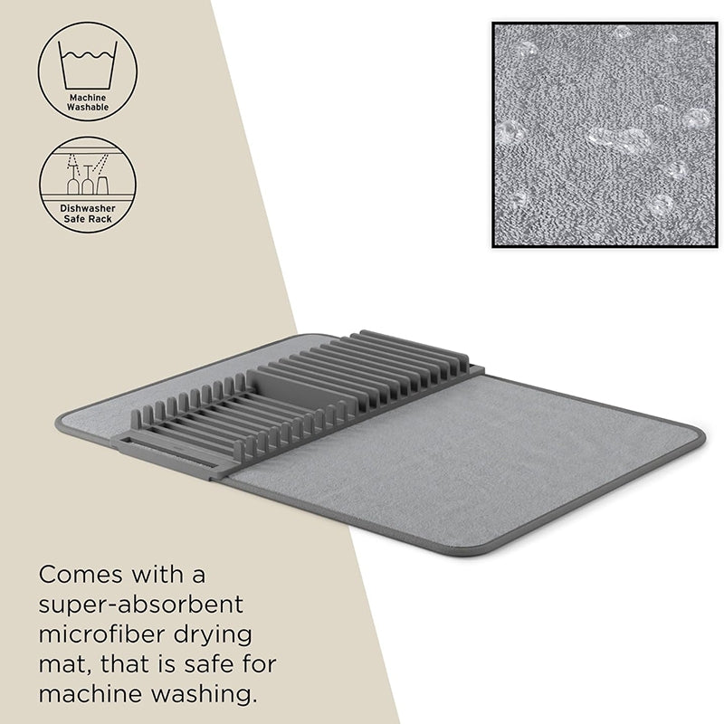 2in1 Dish Drying Rack & Microfiber Dish Mat