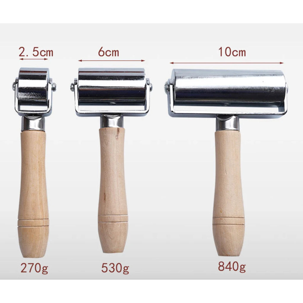 Leather Roller Wooden Handle DIY Press Tool